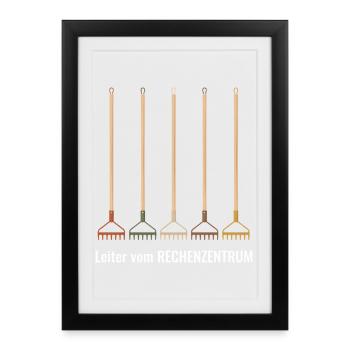 Leiter vom Rechenzentrum Gartenoutfit Gartenarbeit - Gerahmtes Poster (27 × 37 cm) - Schwarz - Vorne