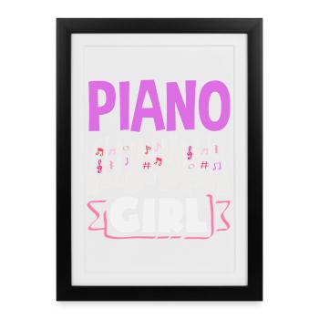 Cadeau pour musicien piano piano : idée cadeau - Affiche encadrée (27 × 37 cm) - noir - Devant