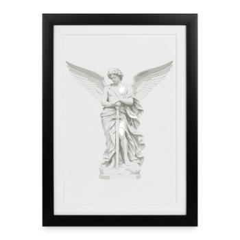 Celestial Guardian Angel with Sword - Framed poster (27 × 37 cm) - black - Front