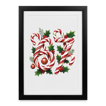 Candy 67 Christmas Design - Framed poster (27 × 37 cm) - black - Front