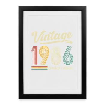 Vintage 1986 Limited edition 40th Birthday - Framed poster (27 × 37 cm) - black - Front