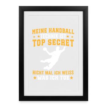 meine handball technik  - Gerahmtes Poster (27 × 37 cm) - Schwarz - Vorne