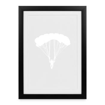White parachute - Framed poster (27 × 37 cm) - black - Front