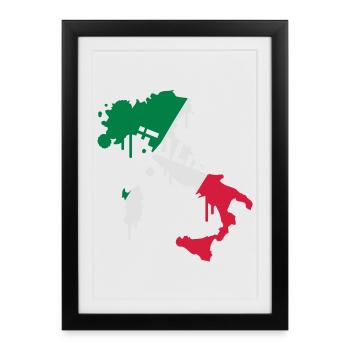Map of Italy Design - Framed poster (27 × 37 cm) - black - Front