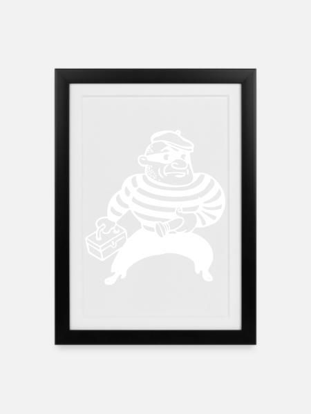 Bankräuber Panzerknacker - Gerahmtes Poster (27 × 37 cm) - Schwarz