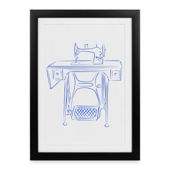 machine à coudre - Affiche encadrée (27 × 37 cm) - noir - Devant