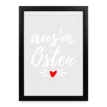 Osten - Ossi - Ost Deutschland - Mauerfall - Gerahmtes Poster (27 × 37 cm) - Schwarz - Vorne