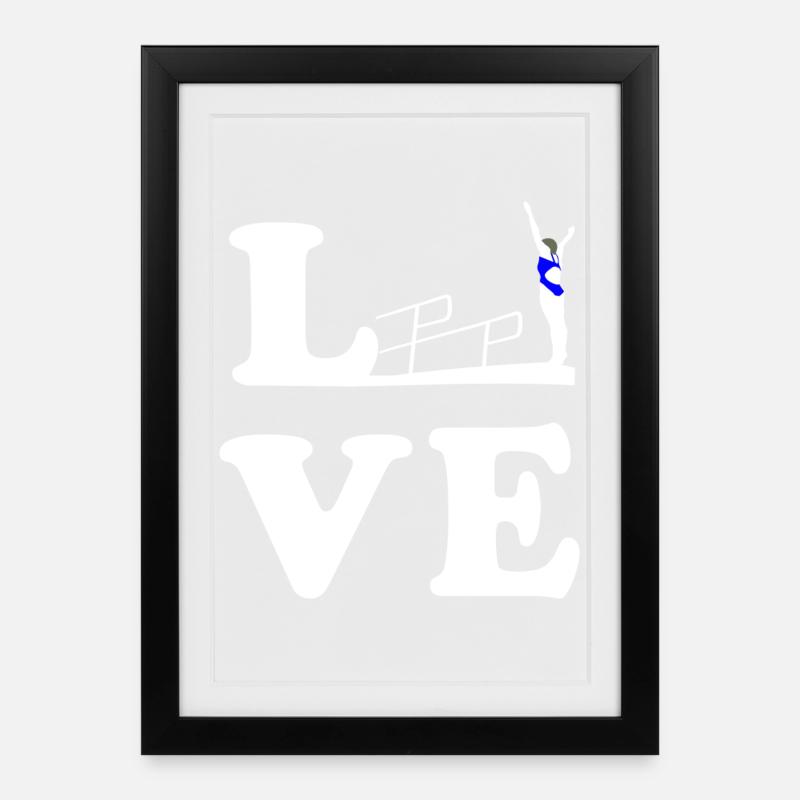 Plongée Plongée Plongée LOVE - Affiche encadrée (27 × 37 cm) - noir