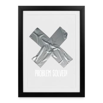 Problem solved (place on black item) - Affiche encadrée (27 × 37 cm) - noir - Devant