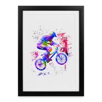 Colorful BMX / Colored BMX / BMX Bike - Framed poster (27 × 37 cm) - black - Front