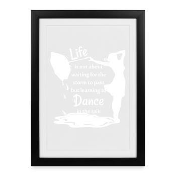 La sagesse avec une silhouette dansante - Affiche encadrée (27 × 37 cm) - noir - Devant