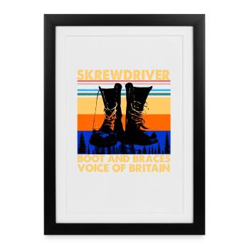 Skrewdriver botte et accolades voix de la Grande-Bretagne - Affiche encadrée (27 × 37 cm) - noir - Devant