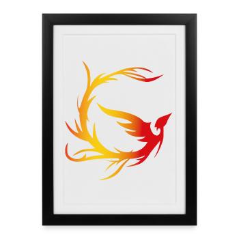 Firebird Circle with Gradient - Framed poster (27 × 37 cm) - black - Front