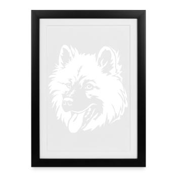 Tête Eurasier "Black Edition" - Affiche encadrée (27 × 37 cm) - noir - Devant