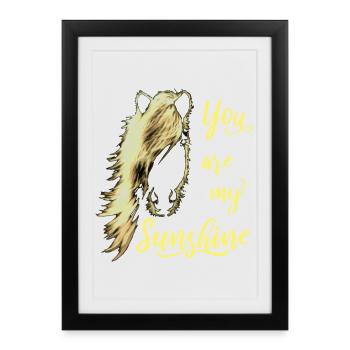 You Are My Sunshine cheval cadeau soleil - Affiche encadrée (27 × 37 cm) - noir - Devant
