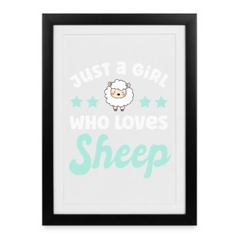 Moutons - Affiche encadrée (27 × 37 cm) - noir - Devant