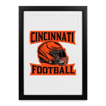 Cincinnati Football Helmet Orange - Framed poster (27 × 37 cm) - black - Front