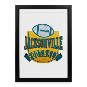 Jacksonville Vintage Football Badge - Framed poster (27 × 37 cm) - black - Front