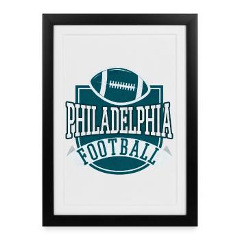 Philadelphia Football Emblem Motif - Framed poster (27 × 37 cm) - black - Front