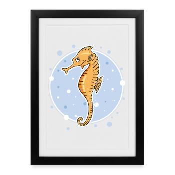 Sea horse - Framed poster (27 × 37 cm) - black - Front