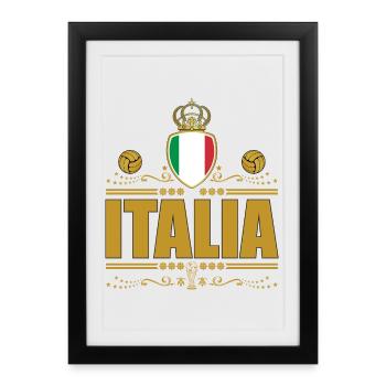 VIGNETTE D’OR ITALIA CALCIO - Affiche encadrée (27 × 37 cm) - noir - Devant
