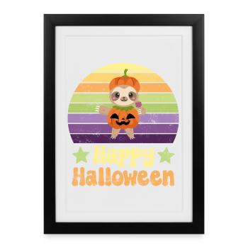 Halloween Sloth - Framed poster (27 × 37 cm) - black - Front