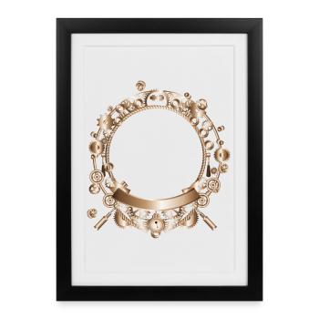 Cadre Steampunk en aspect métal machine - Affiche encadrée (27 × 37 cm) - noir - Devant