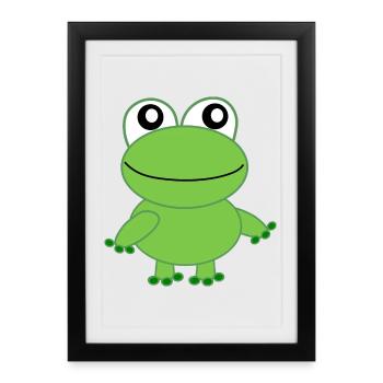 Grenouille - Affiche encadrée (27 × 37 cm) - noir - Devant