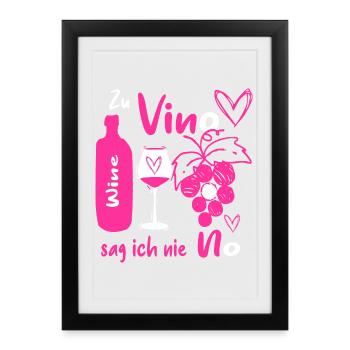 Amateurs de vin - Affiche encadrée (27 × 37 cm) - noir - Devant