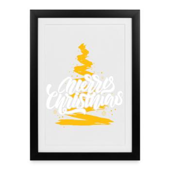 Scénario de Joyeux Noël sur l’Arbre en Or - Affiche encadrée (27 × 37 cm) - noir - Devant