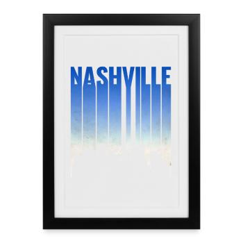 Nashville Skyline Gradient - Framed poster (27 × 37 cm) - black - Front