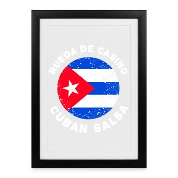 Rueda de Casino - Salsa cubaine - Affiche encadrée (27 × 37 cm) - noir - Devant