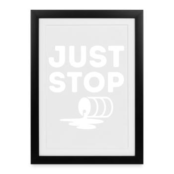 just stop oil, écologie, pétrole - Affiche encadrée (27 × 37 cm) - noir - Devant