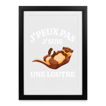 pas du matin, grincheux le matin, lève tard - Affiche encadrée (27 × 37 cm) - noir - Devant