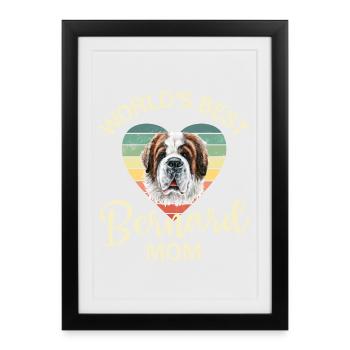 Chien de montagne bernois de Saint-Bernard - Affiche encadrée (27 × 37 cm) - noir - Devant