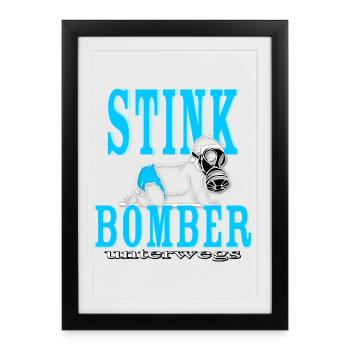 Stink Bomber On The Road Bébé Garçon Garçon Couche Bleu - Affiche encadrée (27 × 37 cm) - noir - Devant
