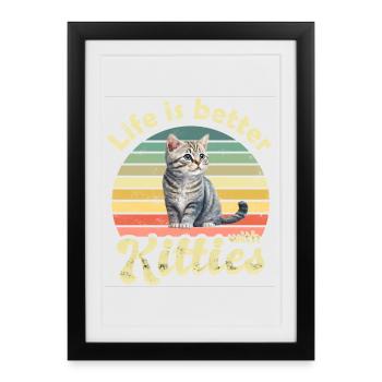 Cat Cats - Framed poster (27 × 37 cm) - black - Front