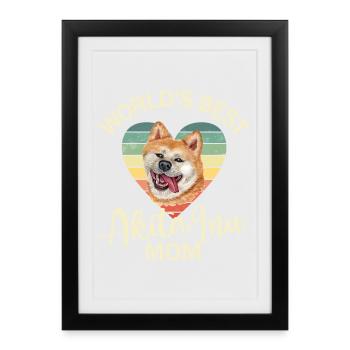 Dog Akita Inu - Framed poster (27 × 37 cm) - black - Front