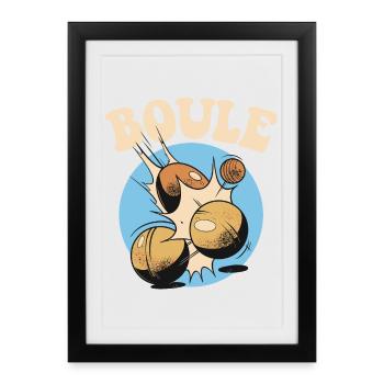 Boules boules boules pour boule pétanque boule - Affiche encadrée (27 × 37 cm) - noir - Devant