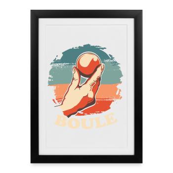 Boules de boule pour Bouler Boccia Jeu Botcha Boule - Affiche encadrée (27 × 37 cm) - noir - Devant