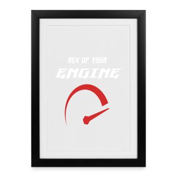 Faites tourner votre moteur - Affiche encadrée (27 × 37 cm) - noir - Devant