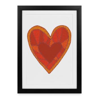 Cœur de mosaïque - Affiche encadrée (27 × 37 cm) - noir - Devant