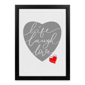 Amour, cœur. Amour - Affiche encadrée (27 × 37 cm) - noir - Devant