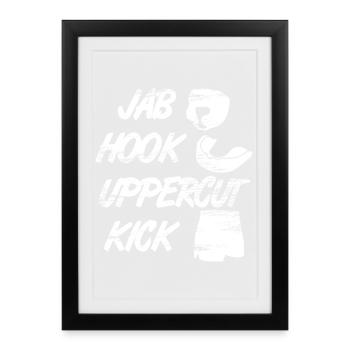 Funny kickboxer saying - Framed poster (27 × 37 cm) - black - Front