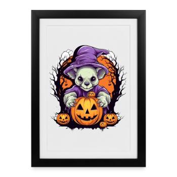 Niedlicher Chihuahua im Halloween-Zauber - Gerahmtes Poster (27 × 37 cm) - Schwarz - Vorne