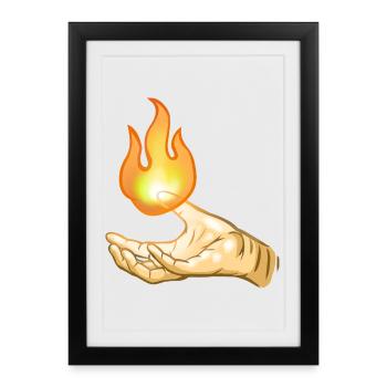 Flame - Framed poster (27 × 37 cm) - black - Front
