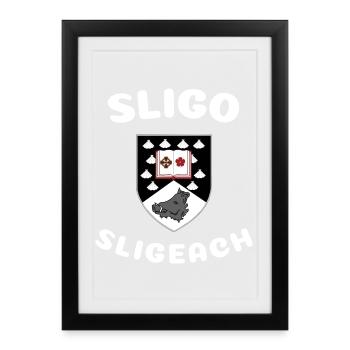 Sligo Sligeach Ireland with their Crest - Framed poster (27 × 37 cm) - black - Front
