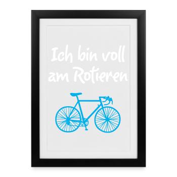 Roue Rotation Vélo Environnement Cool Dictons Humour - Affiche encadrée (27 × 37 cm) - noir - Devant