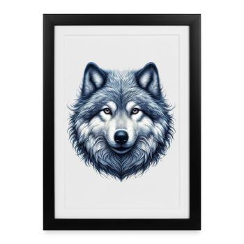 Wolf - Gerahmtes Poster (27 × 37 cm) - Schwarz - Vorne
