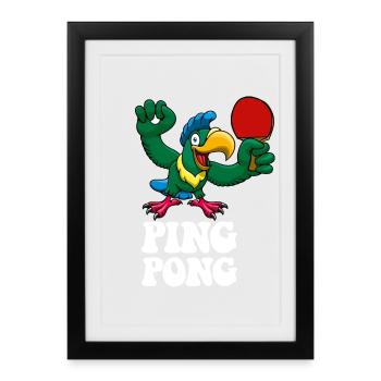 Ping Pong Champion Design Table Tennis and - Framed poster (27 × 37 cm) - black - Front